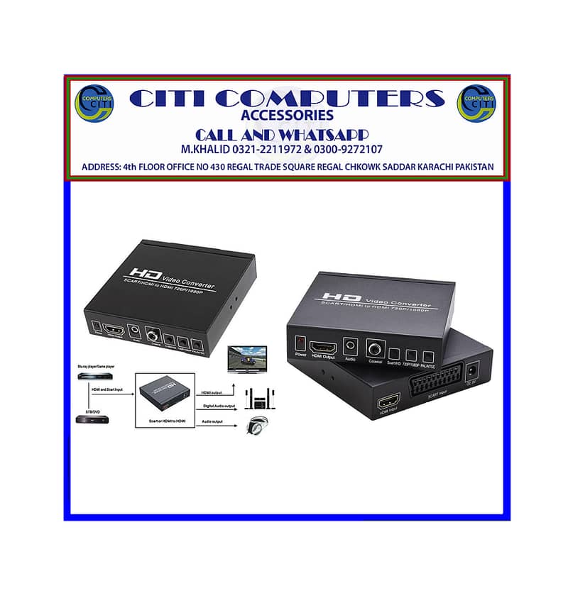 LiNKFOR SCART to HDMI Converter SCART + HDMI to HDMI Converter Adapter 1
