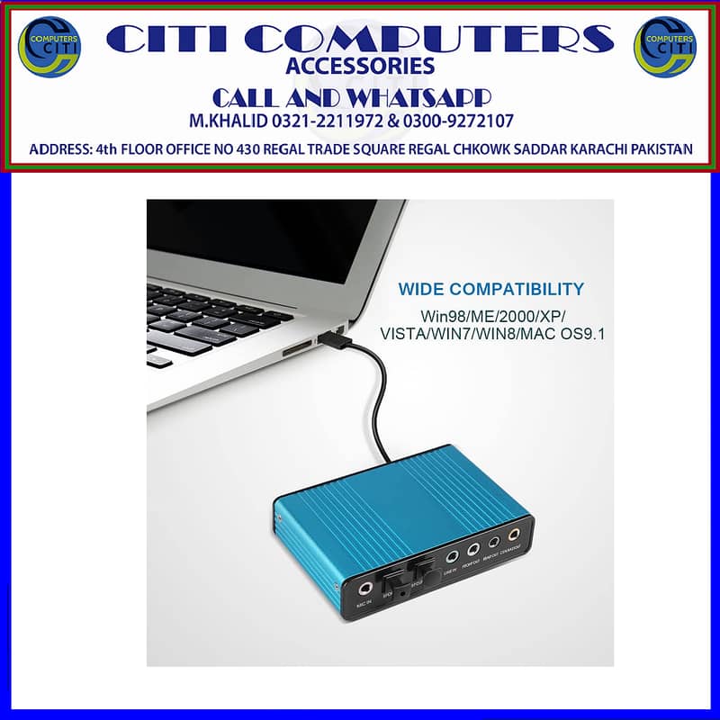 Newest CM6206 Chipset Channel 5.1 External USB Sound Card Audio Card A 1