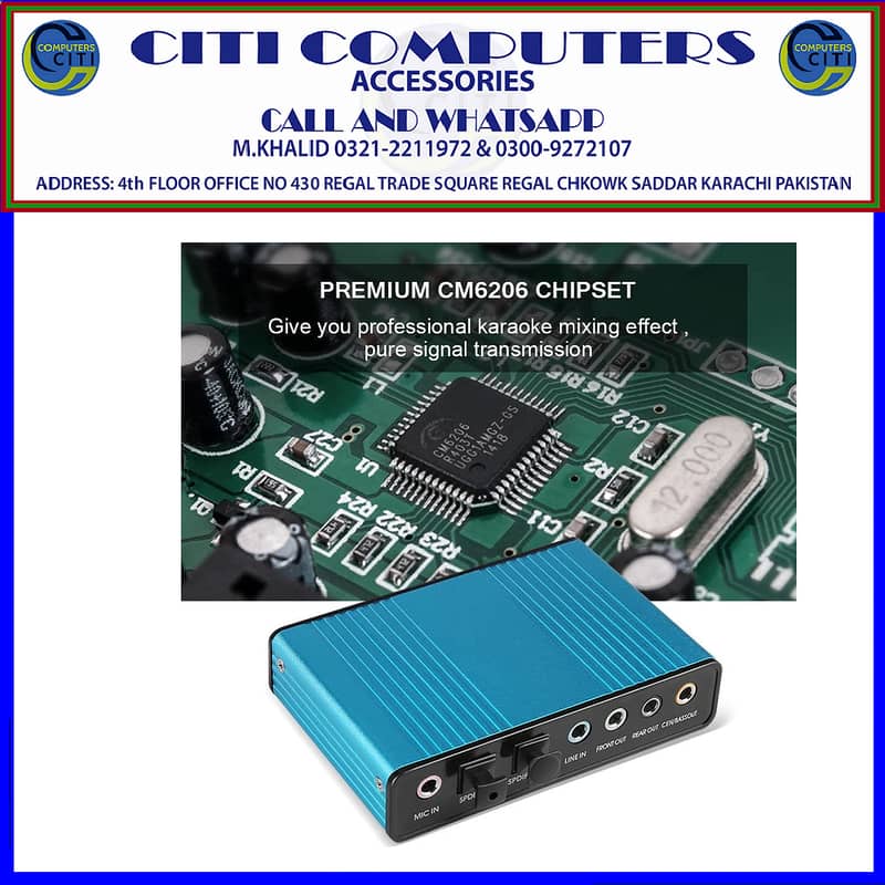 Newest CM6206 Chipset Channel 5.1 External USB Sound Card Audio Card A 3