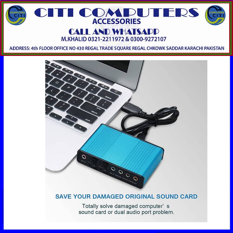 Newest CM6206 Chipset Channel 5.1 External USB Sound Card Audio Card A 4