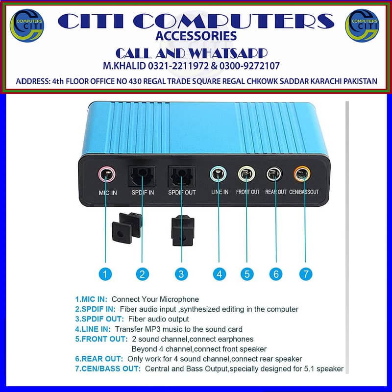 Newest CM6206 Chipset Channel 5.1 External USB Sound Card Audio Card A 5