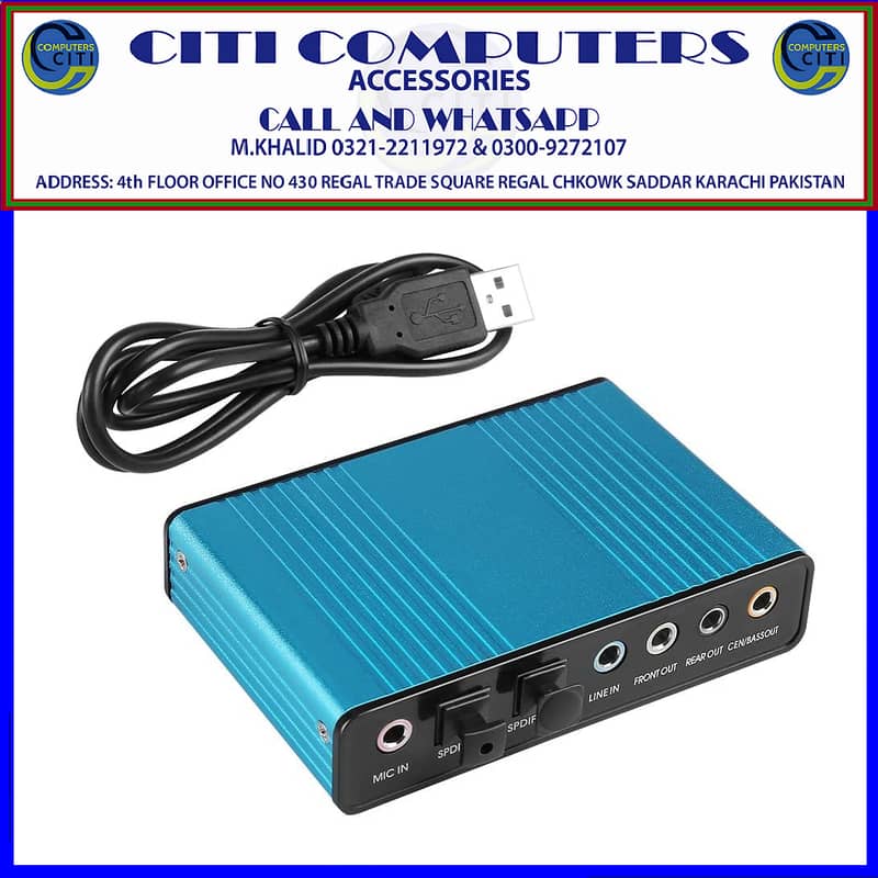 Newest CM6206 Chipset Channel 5.1 External USB Sound Card Audio Card A 6