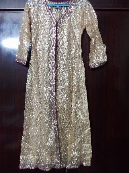 Maroon glittery net gown 1