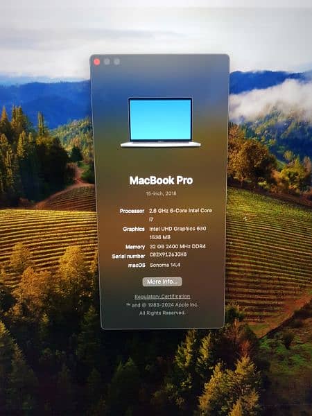 Macbook pro 15inch 2018 i7 32gb ram 1tb 1