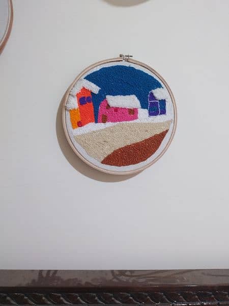 handmade yarn embroidery painting 0