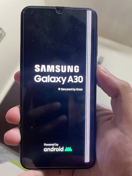 Samsung Galaxy A30 with screen lines 1