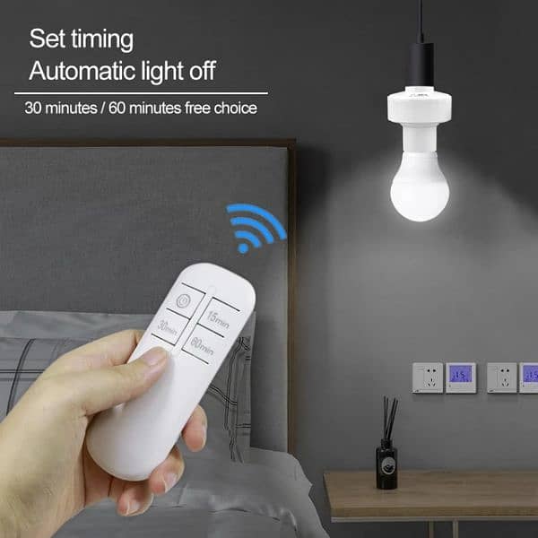 E27 Wireless Remote Control Smart Timer Switch Lamp Holder 2