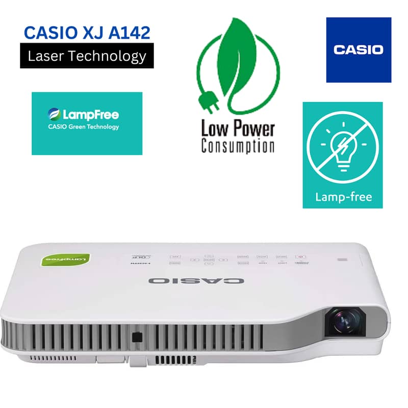 Casio XJ-A142 Ultra Slim, Lightweight Laser Lamp Free Projector 1