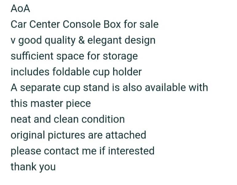 center console box 6