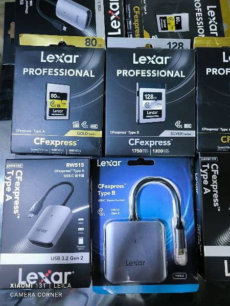 Lexar Type A for Sony 80gb card and Type B for Canon and nikon 1