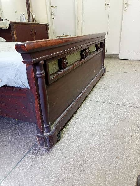 Wooden double bed with Mattress 5