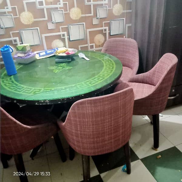 4 seater wooden dining table. contact number  03332766218 2