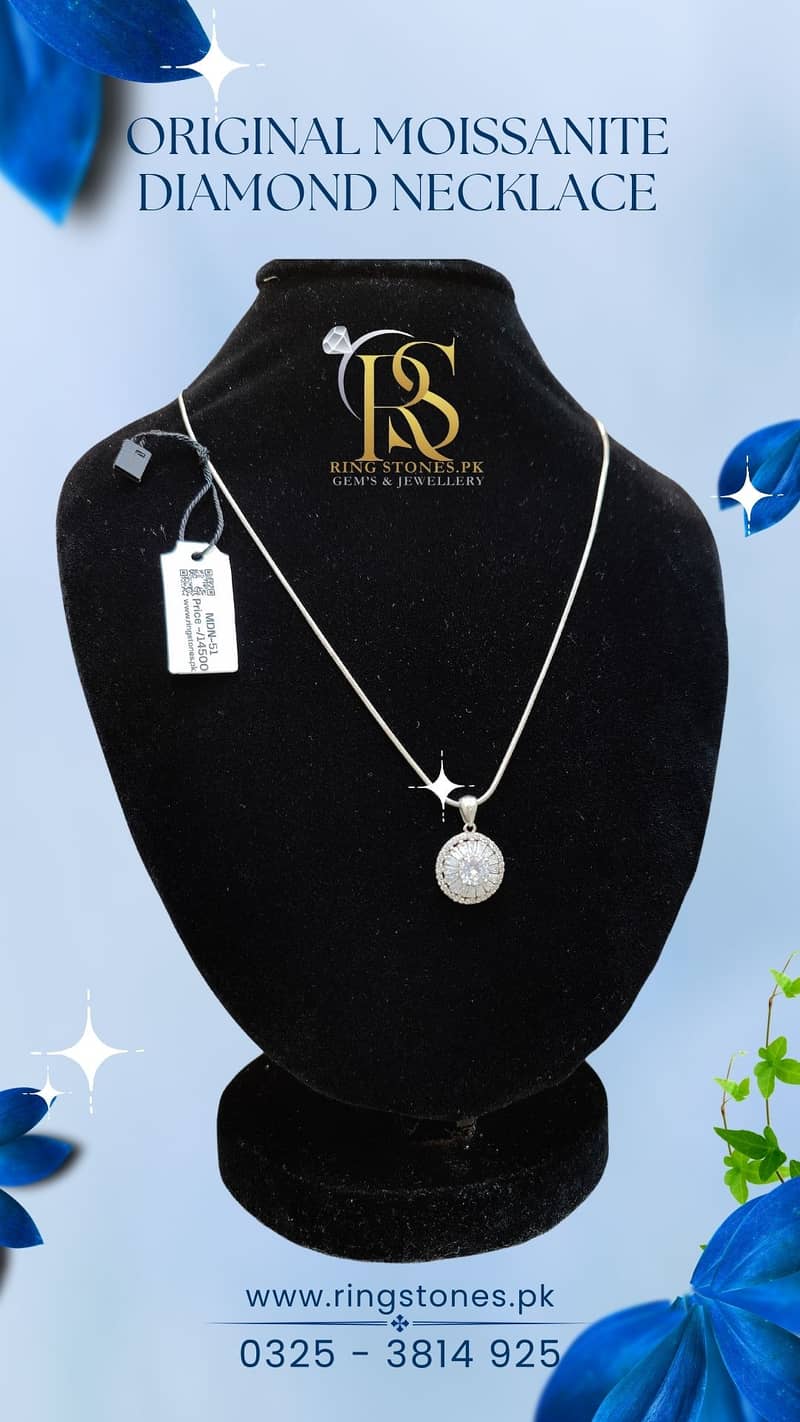 Elegance Original Moissanite Diamond Necklace Pendant | Ringstones. pk 0