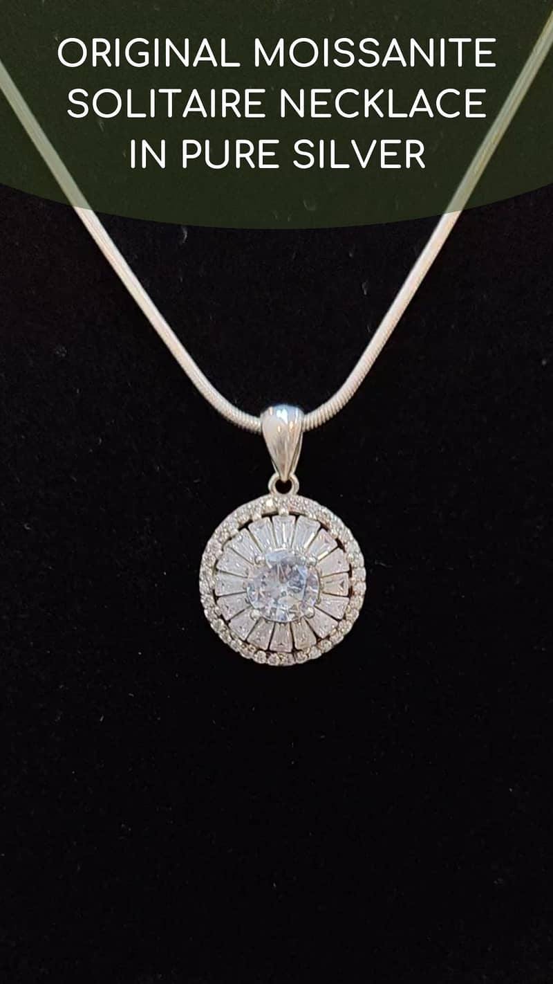 Elegance Original Moissanite Diamond Necklace Pendant | Ringstones. pk 3