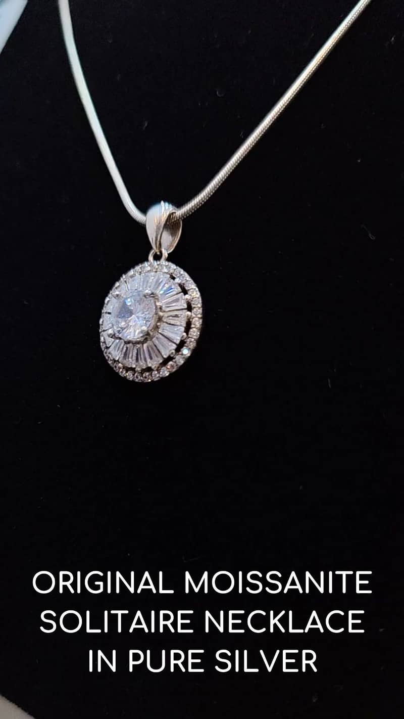 Elegance Original Moissanite Diamond Necklace Pendant | Ringstones. pk 7
