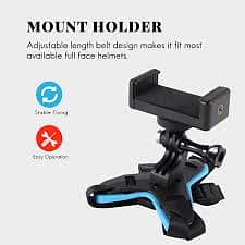 Helmet Chin Mount Holder with Phone Stand and Remote 3