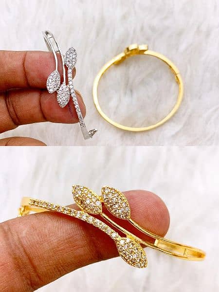 gold n silver plated open karra 7