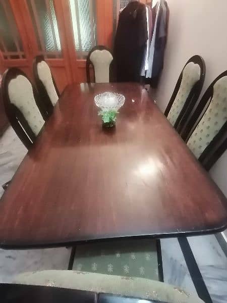 wooden dining table with 6 chairs 0