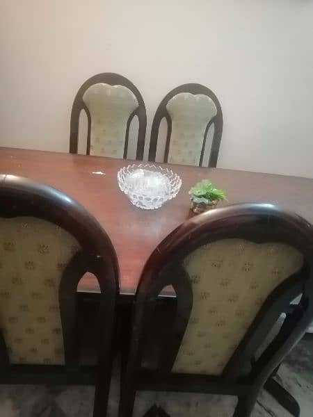 wooden dining table with 6 chairs 1