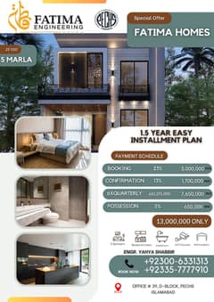 5 Marla Double Story 3 Bedroom Brand New House Available On Easy Instalment Plan By Fatima Homes