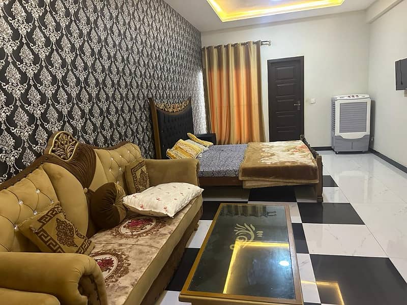 1 bed furnished flat available for rent faisal town 0