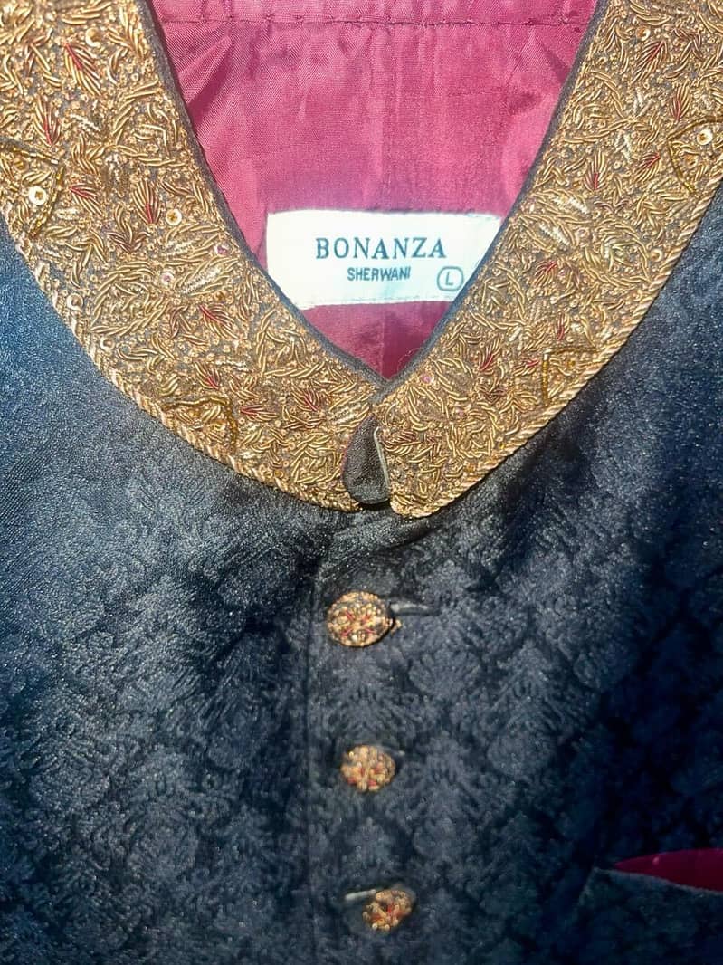 Bonanza Sherwani Large in new condition with khussa 1