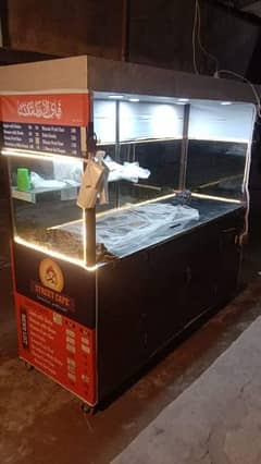 Street food golgape dahi bhale counter stall