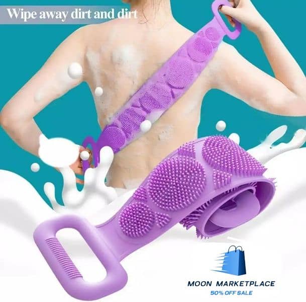 MultiColor - Silicone Bath Body Brush, Exfoliating Long Body Back scub 1