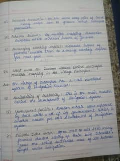 Handwritten assignment work.