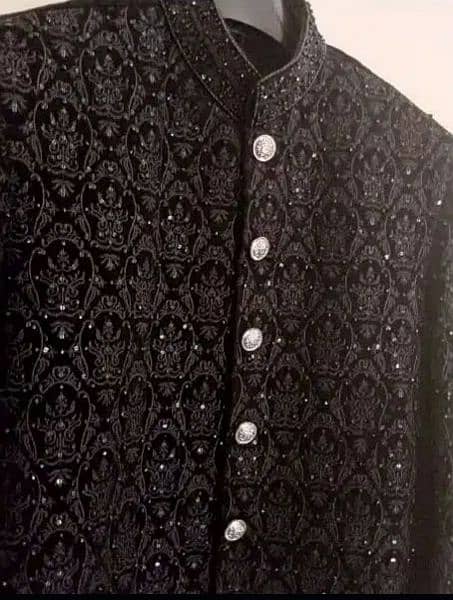 sherwani in black colour with red kula 36 my west 0