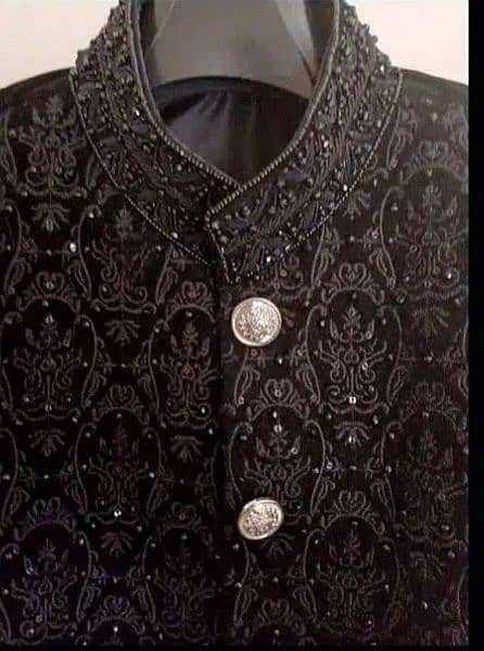 sherwani in black colour with red kula 36 my west 2