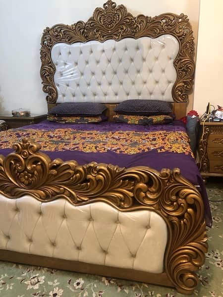 Double bed / bed set / Side Tables / Wooden Bed /king bed / luxury bed 1