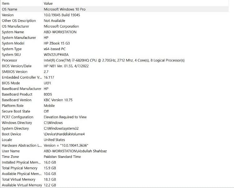 HP ZBook 15 G3 Workstation - Core i7-6th gen, 16gb DDR4 ram, 256gb SSD 2