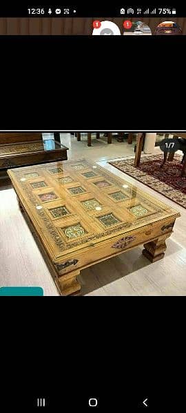 centre table Swati hand carved 2