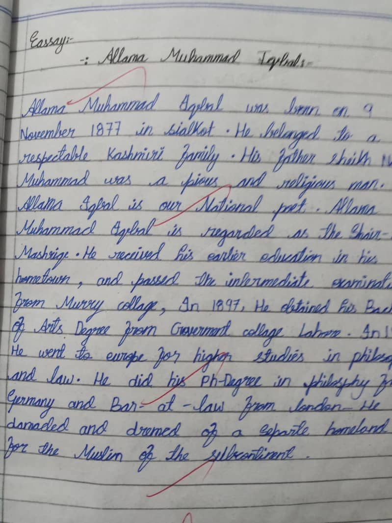 Writing assignment in home 17