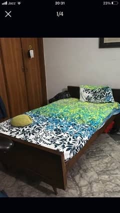 Pure Wooden Single Bed
