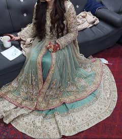 Designer Bridal  lehnga with open frock on top- perfect for bride