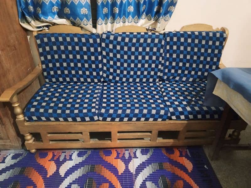 Wooden Sofa Good Condition Gold Color 1