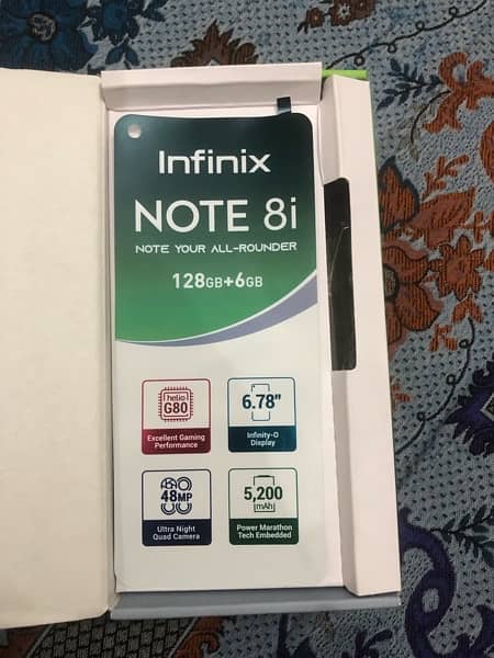 Infinix Note 8i , 6-128 , Helio G80 Free 6 Cases 6