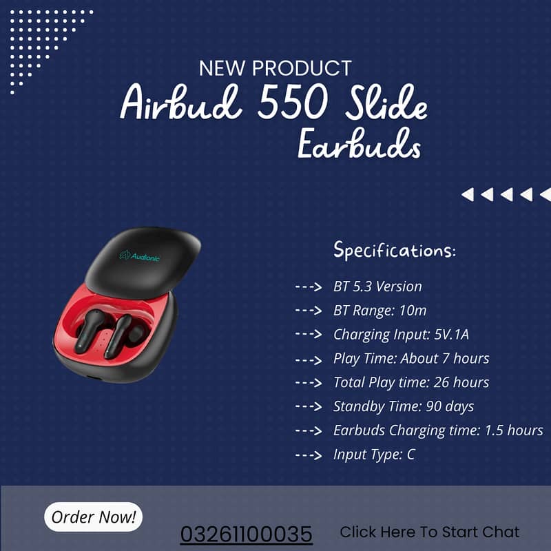 Airbud 550 Slide Earbuds 1