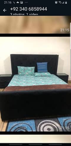 bed  with side tables