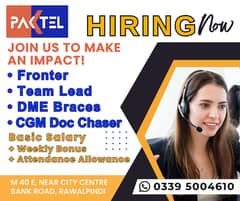 Fronter, Team Lead, DME Braces, CGM Doc Chaser- PakTel BPO Jobs