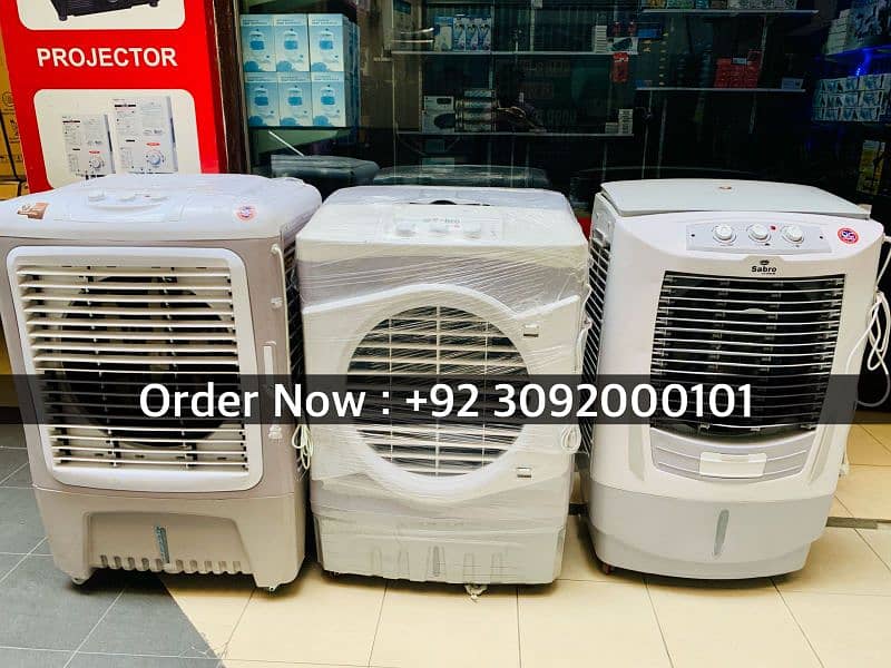 Condactor moter Energy saver Pure Plastic Air Cooler With Free Ice Jil 1