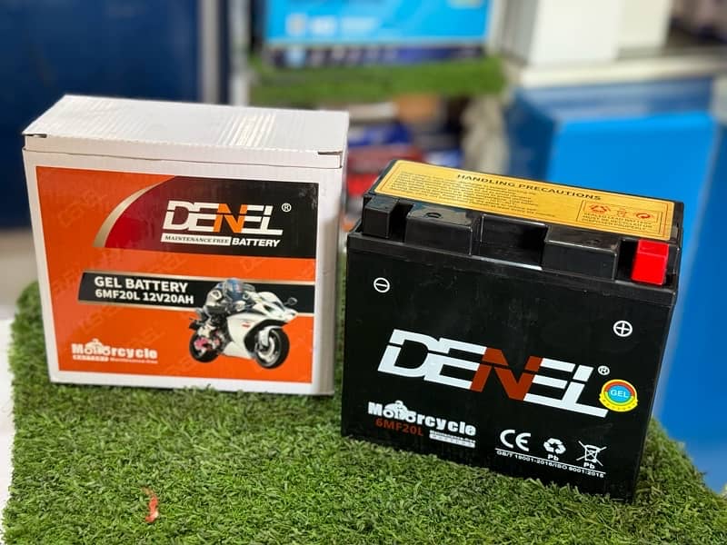 heavy bike battery with warranty denel 12