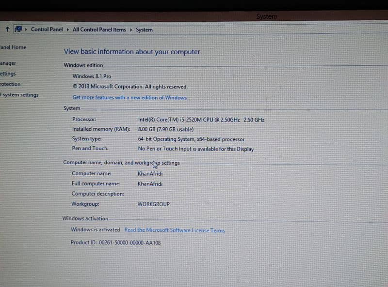 Dell Core i5 2nd Generation 8Gb Ram 3