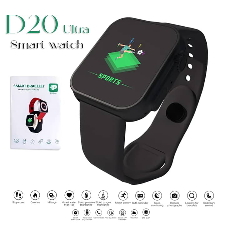 D20 ULTRA Fitness Bracelet Blood Pressure Bluetooth Heart Rate Monitor 1