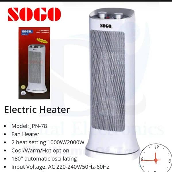 Cool and hot Air Electric Fan 2