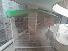 flying cage and 8 portion cage for sale with 3 love birds