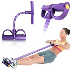 Pedal Resistance Band, 4-Tube Fitness Ankle Puller Yoga Handle Bands E