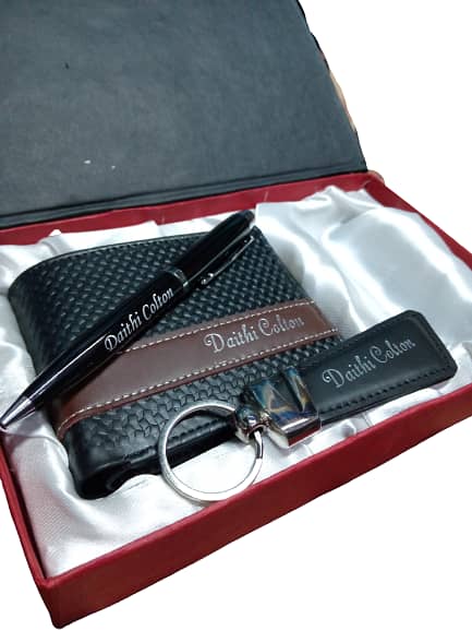 Mens Gift Set | Engraved Pen | Personalised Keyrings | Wallet Purse 2